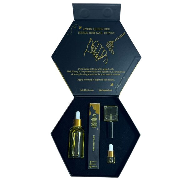 Nail Honey Hive Organic Oil Nail Care Long & Strong Nails Refillable Pen Gift - Picture 6 of 6